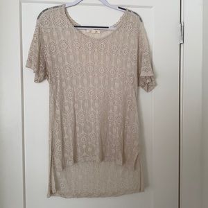 Lace short sleeve shirt